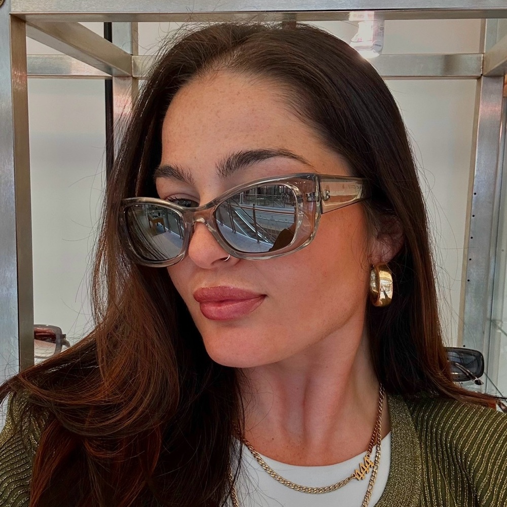 Saint Laurent SL 593 Silver Cat Eye Sunglasses